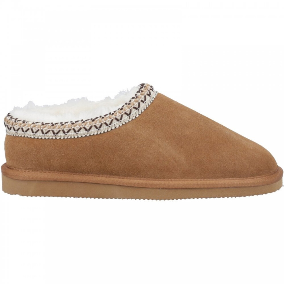 (7 (Adults'), Tan) Foxmoor Tan Womens Luxury Sheepskin Lined Slippers
