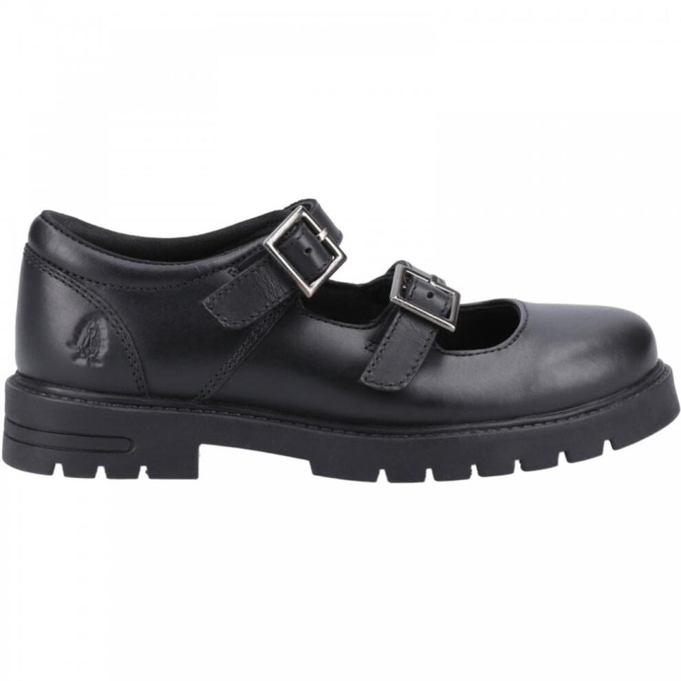 (10 (Children's), Black) Ella Junior Black Girls Buckle School Shoes