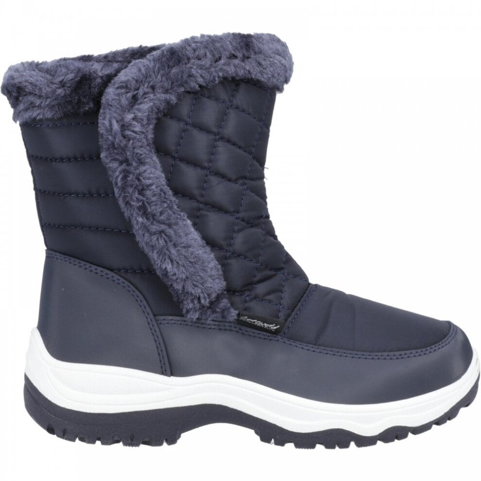 (5 (Adults'), Navy) Butterrow Navy Water Resistant Ladies Warm-Lined Snowboots