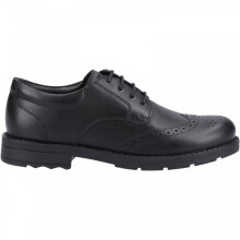 (11 (Children's), Black) Brian Junior Black Boys Lace Up School Shoes