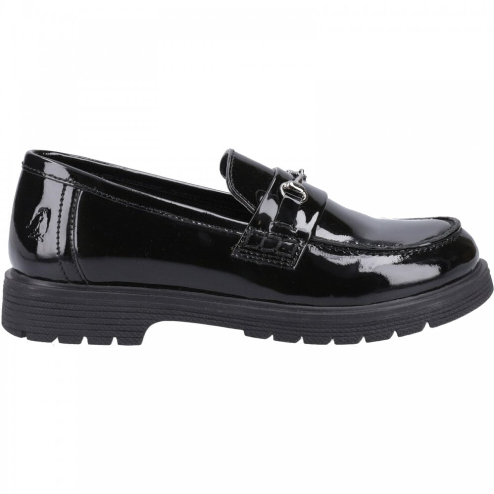 Hush Puppies (3 (Adults'), ) Lydia Patent Senior Girls Slip On School Shoes Black