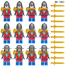 (M1801) 12pcs Medieval Knights Military dragon soldiers building blocks of ancient castles Mini Figures