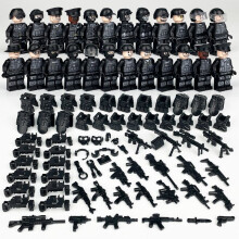 (24PCS POLICE Mini Figures Set A) POLICE Military Mini Figures Set Mini Figures Kit de construction pour enfants Cadeau