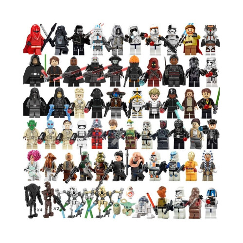 Set 73 pièces Star Wars Luke, Yoda et Commandos – Mini figurines à assembler, compatibles blocs