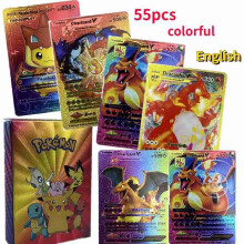 55Pcs Pokemons Card Shining GX VMAX V MAX Jeu de Cartes de Bataille Carte Trading Enfants Jouet