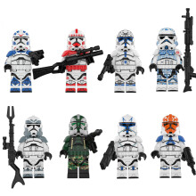8x Minifigures Building Block Clone Commander Toy