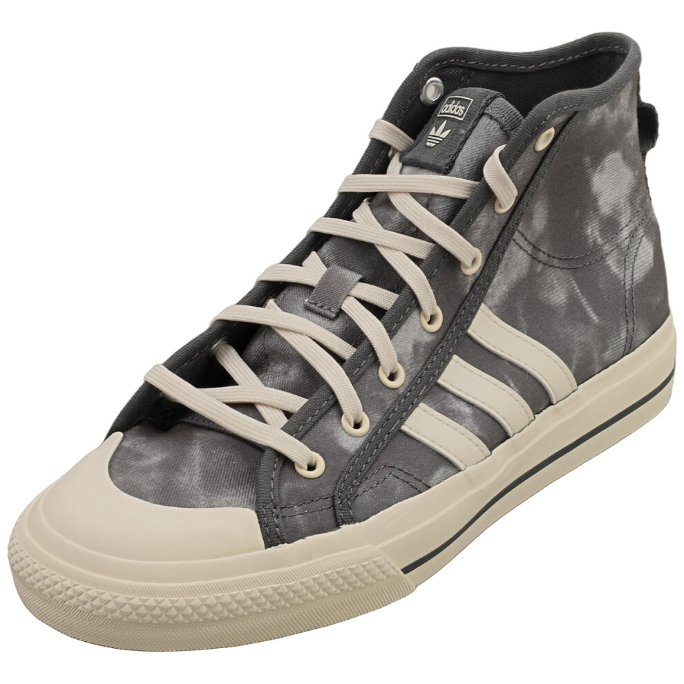 Adidas (5.5) Nizza Hi Rf Kids Fashion Trainers In Off White Cloud
