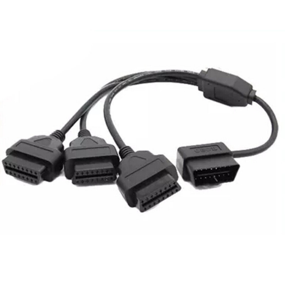 1 To 3 Obd Splitter Cable, 16-Pin Obd2 Extension Diagnostic Cable, 1/3 Conversion L Head Male To Female Cord 1.64Ft/50Cm 923487964033
