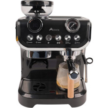 Alivio 2L Espresso Coffee Machine 1450W with Grinder &amp; Milk System (Black)