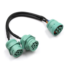 OBD Splitter 9pin J1939 Male to 2 Female Y Cable For Trucks Diagnostic