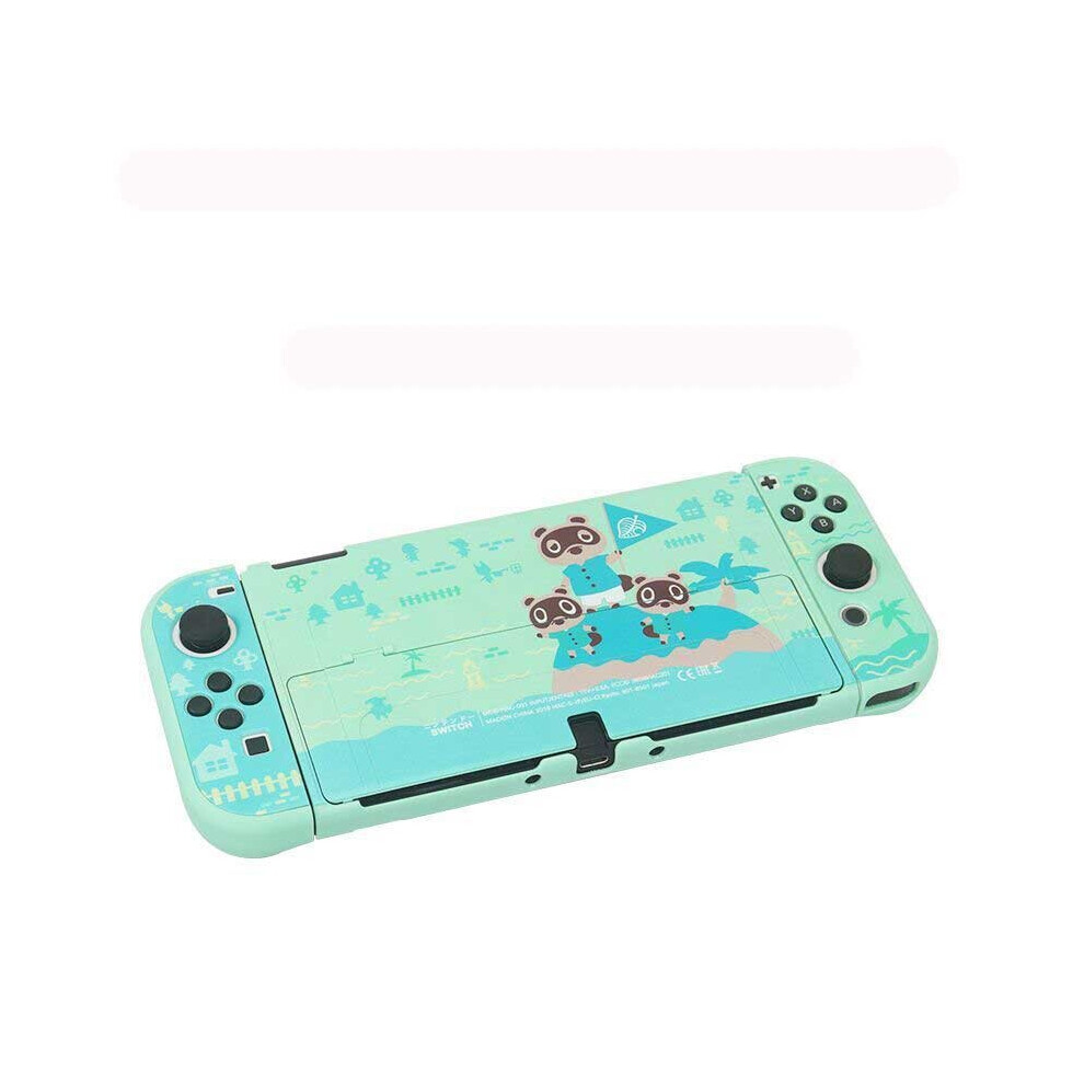 PC Split Frosted Hard Protective Shell Cover for NS-Switch OLED Console,Animal Crossing Pattern