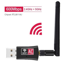 Wireless USB wifi Adapter AC600 Dual Band 600Mbps 2.4GHz 5GHz WiFi mit Antenne PC Computer Netzwerkkarte Empfänger 802.11b/n/g/ac