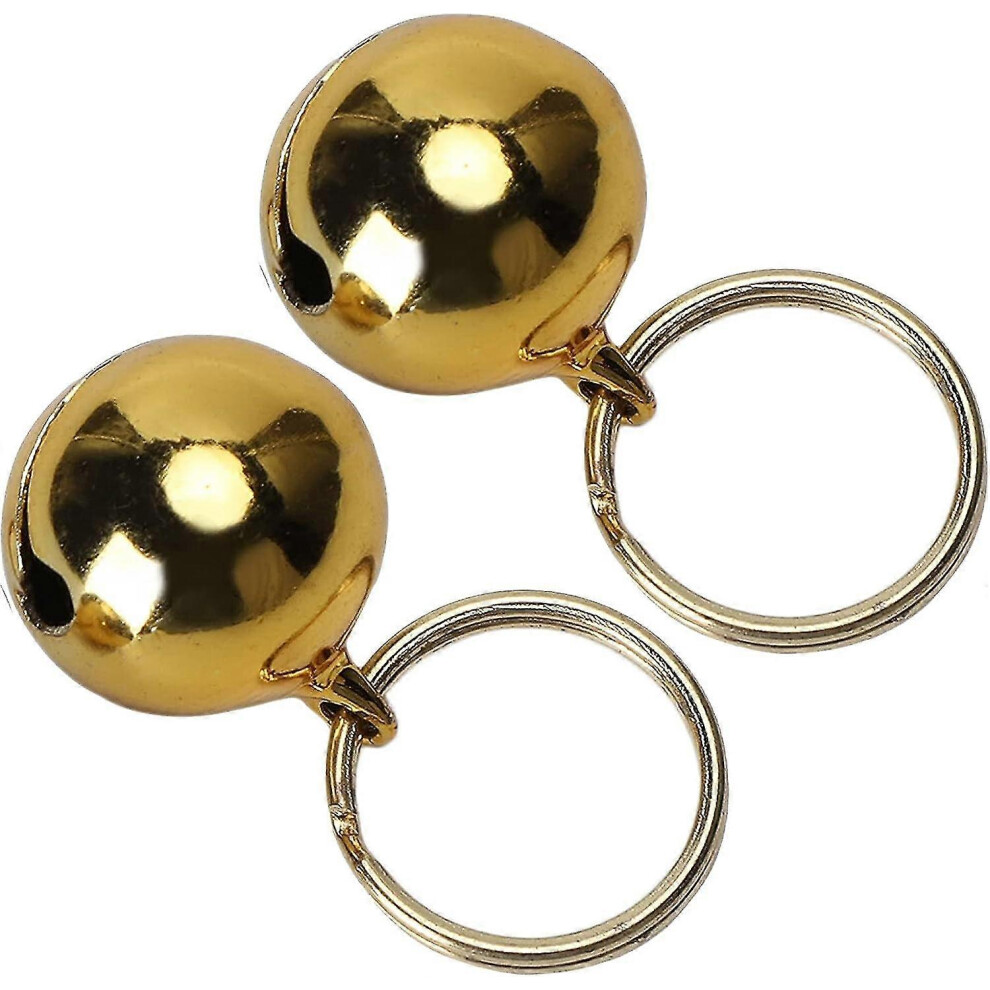 (Gold) 2pcs Pets Copper Bells,extra Loud Cat Dog Bells Pet Track Save Birds And Wildlife Jingle Bell Dog Collar Straps Pendant Decoration Supplies(silver)