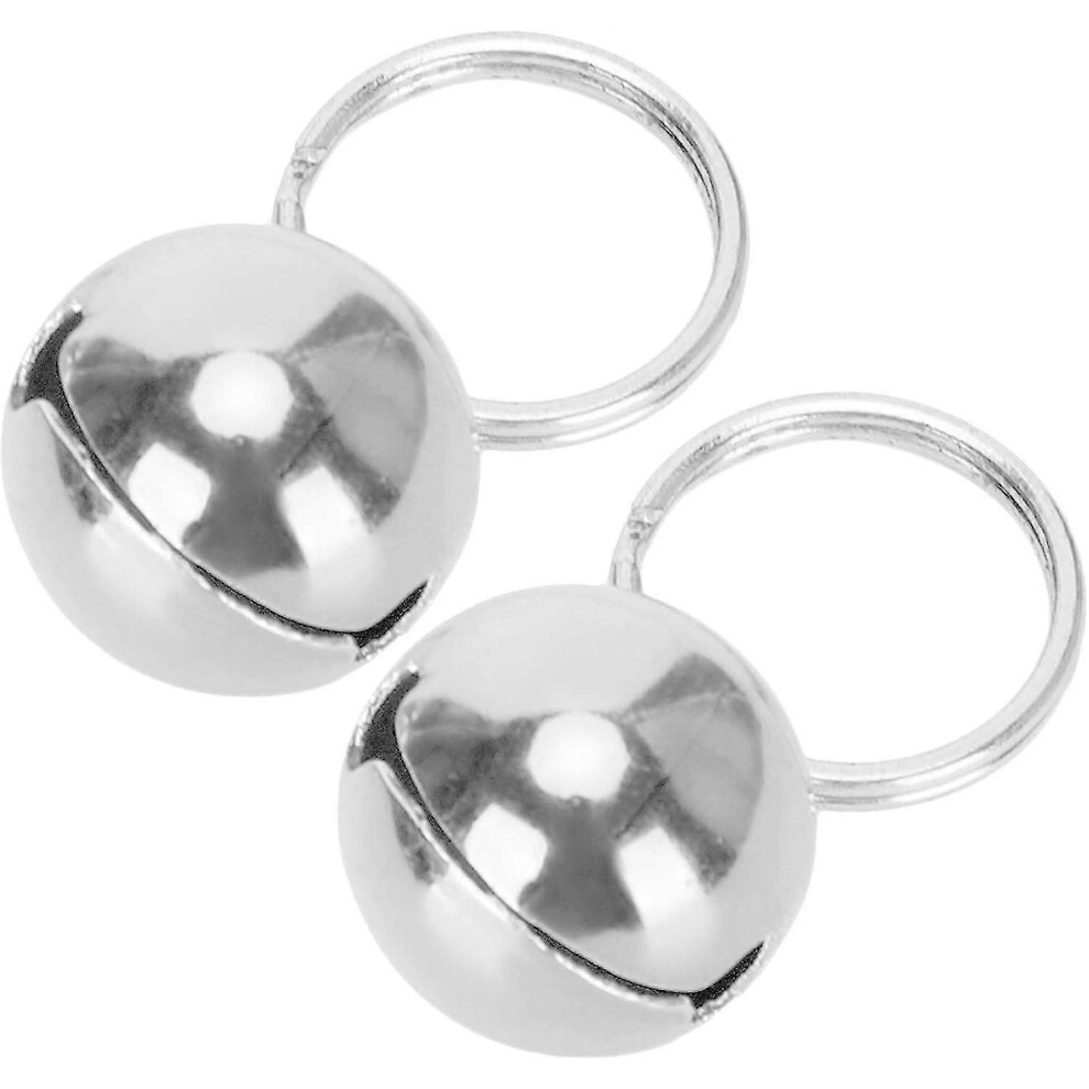 (Silver) 2pcs Pets Copper Bells,extra Loud Cat Dog Bells Pet Track Save Birds And Wildlife Jingle Bell Dog Collar Straps Pendant Decoration Supplies(silver)
