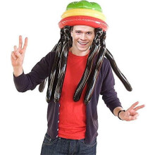 BLUWUPS Giant Inflatable Rasta Hat and Dreadlocks Multi