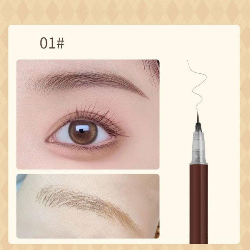 (101# Brown) 3/1 Pcs Liquid Eyebrow Tattoo Pencil 0.01MM Ultra Thin Head Waterproof Eyebrow Pen Sweat-proof Easy To Color Eye Cosmetic Makeup