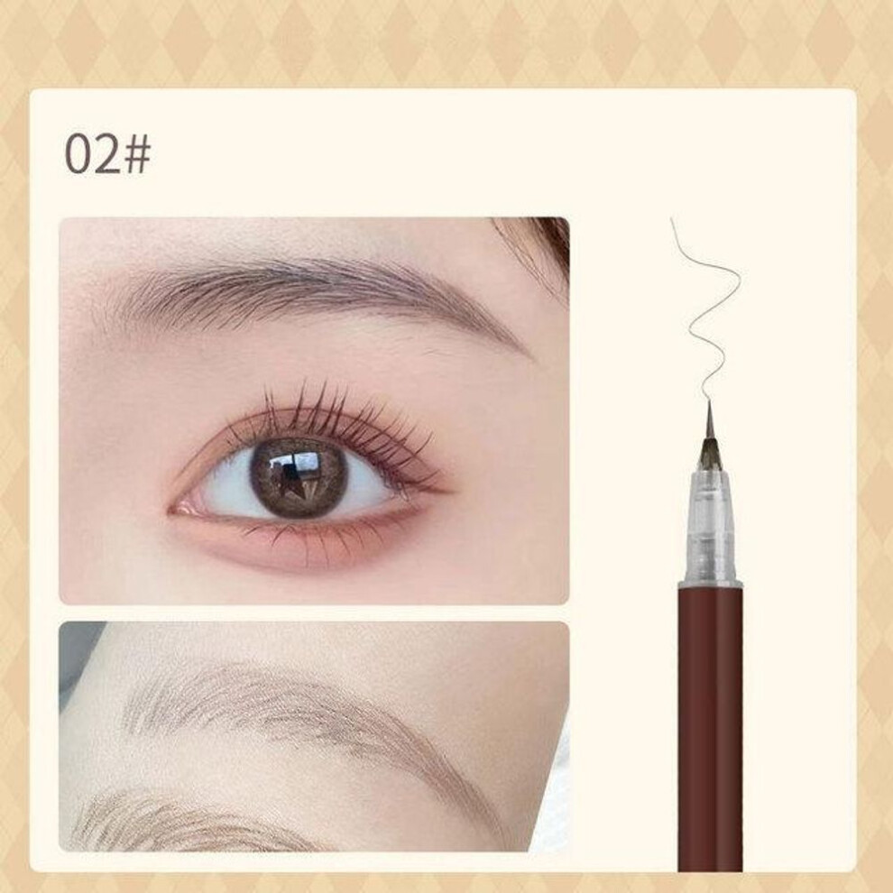 (102#Gray Brown) 3/1 Pcs Liquid Eyebrow Tattoo Pencil 0.01mm Ultra Thin Head Waterproof Eyebrow Pen Sweat-proof Easy To Color Eye Cosmetic Makeup