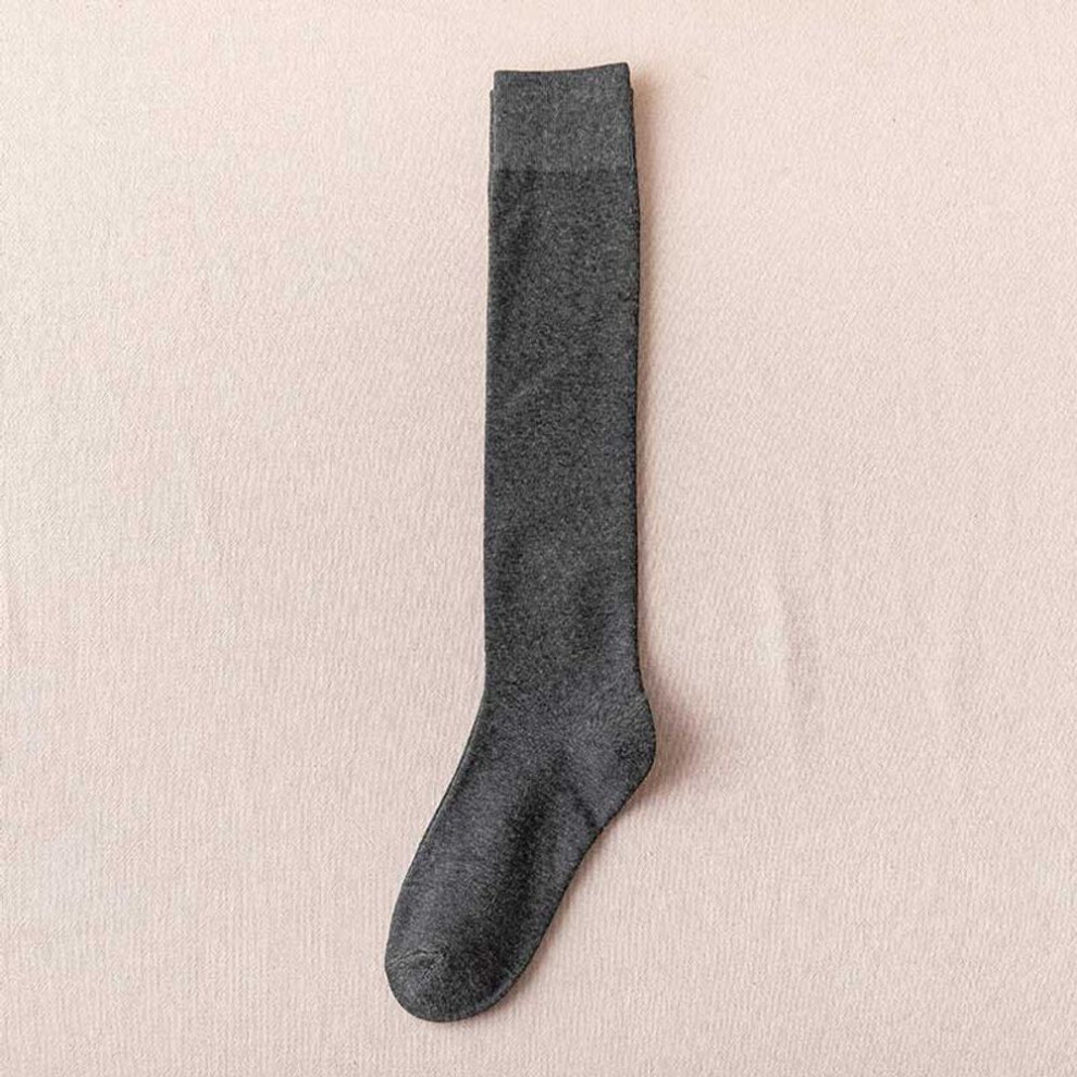 (dark grey, One Size) Women Knee Socks High Tube Cotton Winter Warm Socks White Black Party Dancing Sexy Long Socks Fashion Calf Socks