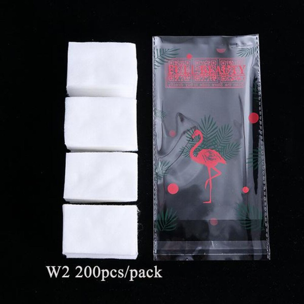 (200Pcs-W2) 450pcs Lint-free Wipes Napkins Nail Manicure Liquid Nail Polish Pads Paper Nail Cutton Pads