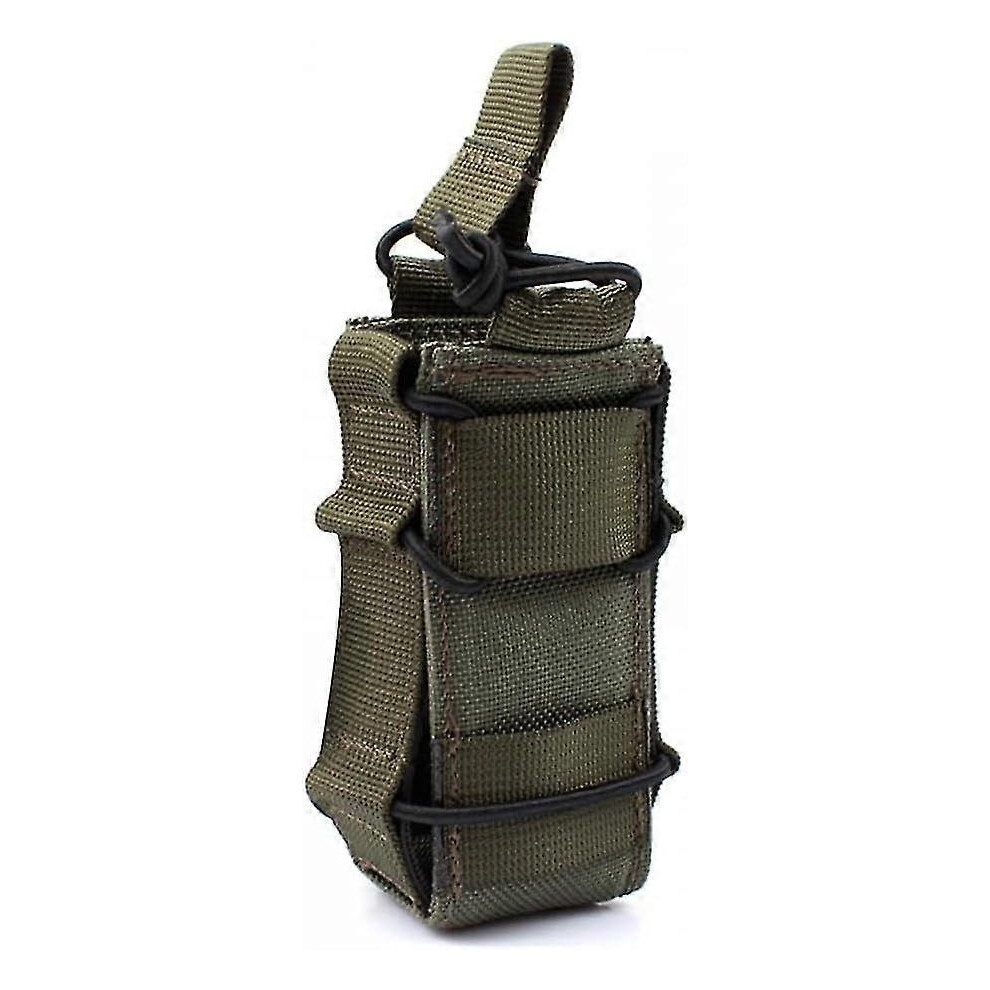 (ArmyGreen) Open Top Single Mag Pouch,tactical Flashlight Holder Tactical Molle Magazine Pouch For M4/ M14/ M16/ar15 Magazines