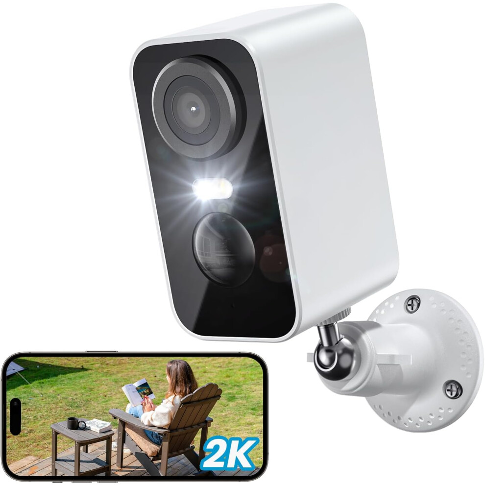 (Battery Camera) Rechargeable Battery CCTV Camera Systems, WiFi Home, Motion Detection, Siren Floodlight, Voice Intercom, Remote Access