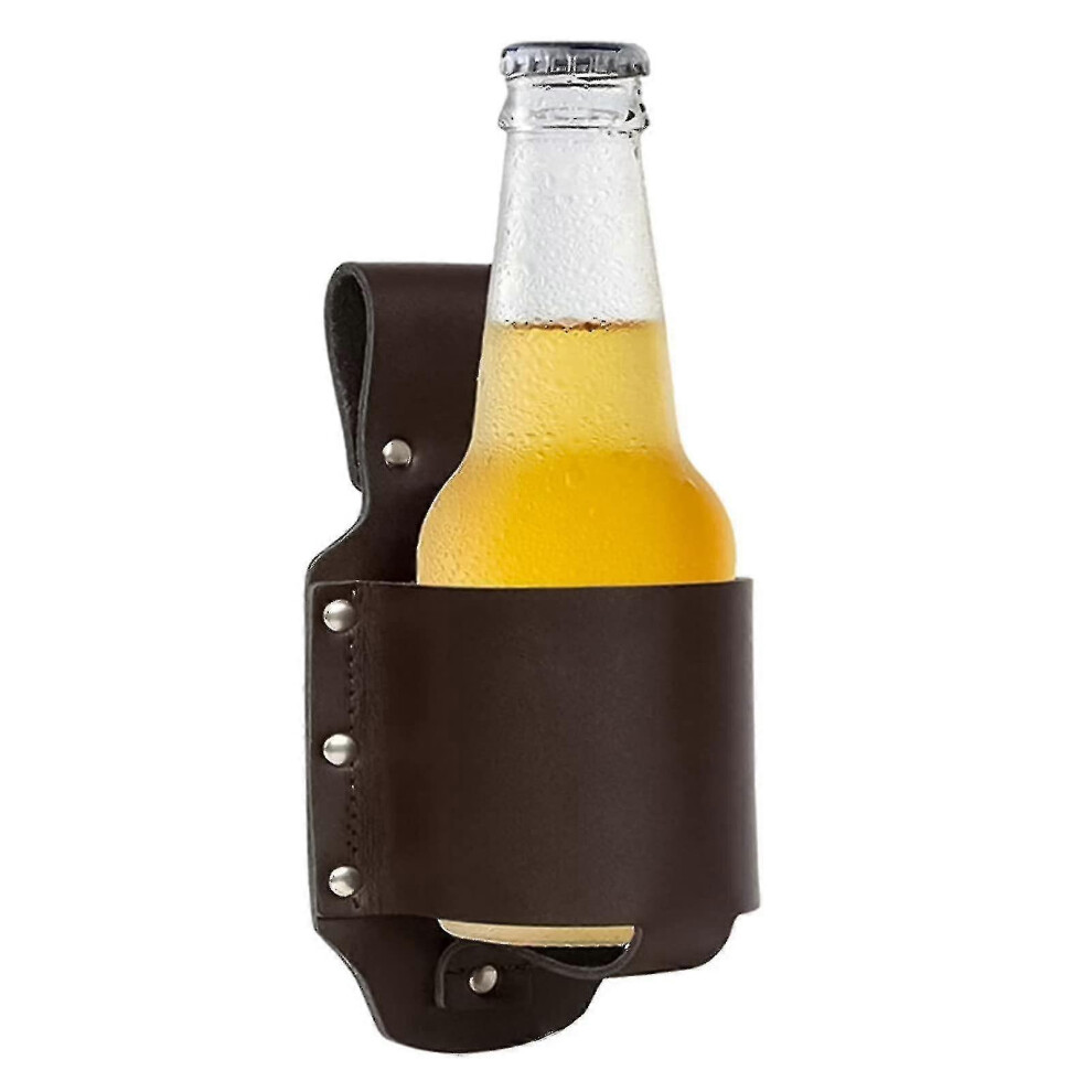 Leather Beer Holster, Classic Beer Holster Beer Holder, Cowboy Beer Holster Bottle Holster Waist Belt for Man