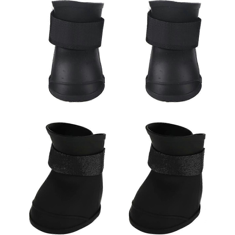 (Black-M) Dog Boots For Injured Paws Waterproof, Dog Rain Boots, Anti-slip Dog Paw Protection Boots, Non Slip Pet Dog Shoes Paw Protector Doggy Boots For Small