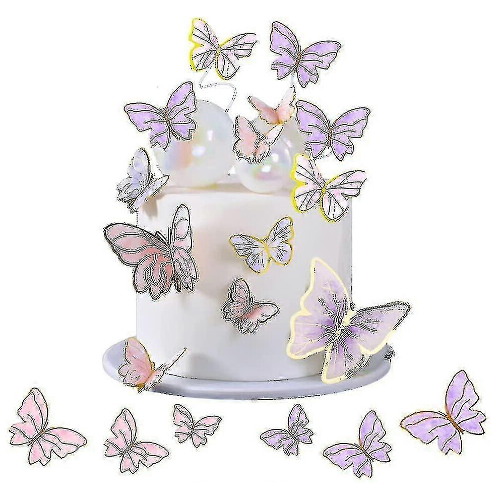 60 Pcs Butterfly Cake Topper Glitter Butterfly Cake Topper,cupcake Decoration for Birthday