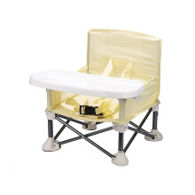 (Khaki) Baby Travel Booster Seat - Toddler Foldable Camping Chair - Compact Portable Baby Seat With Removable Dining Tray For Boys Girls,100% New
