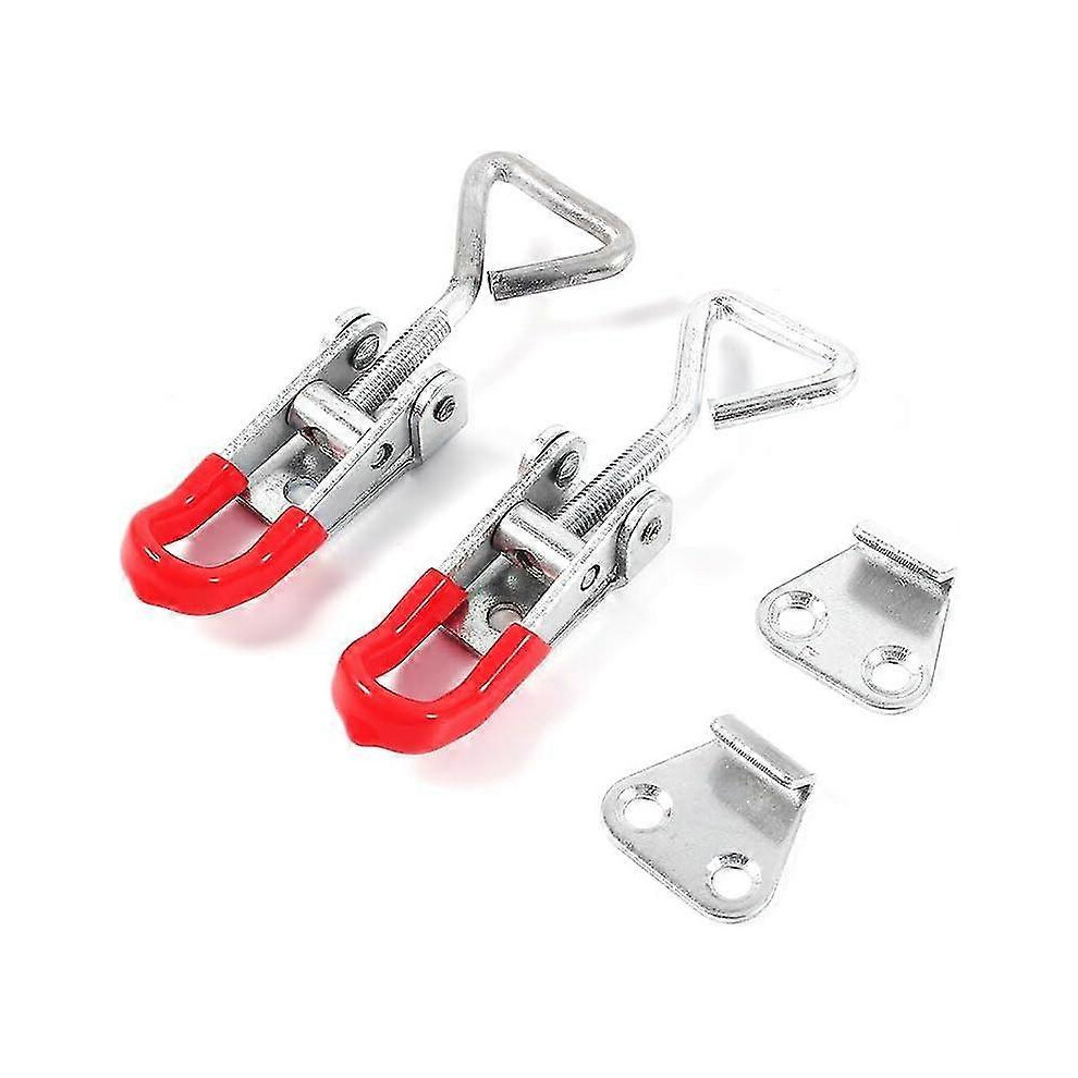 Over Centre Latch - 2pcs Cabinet Boxes Lever Handle Toggle Catch Latch Lock Clamp Hasp Metal Drawer Closet