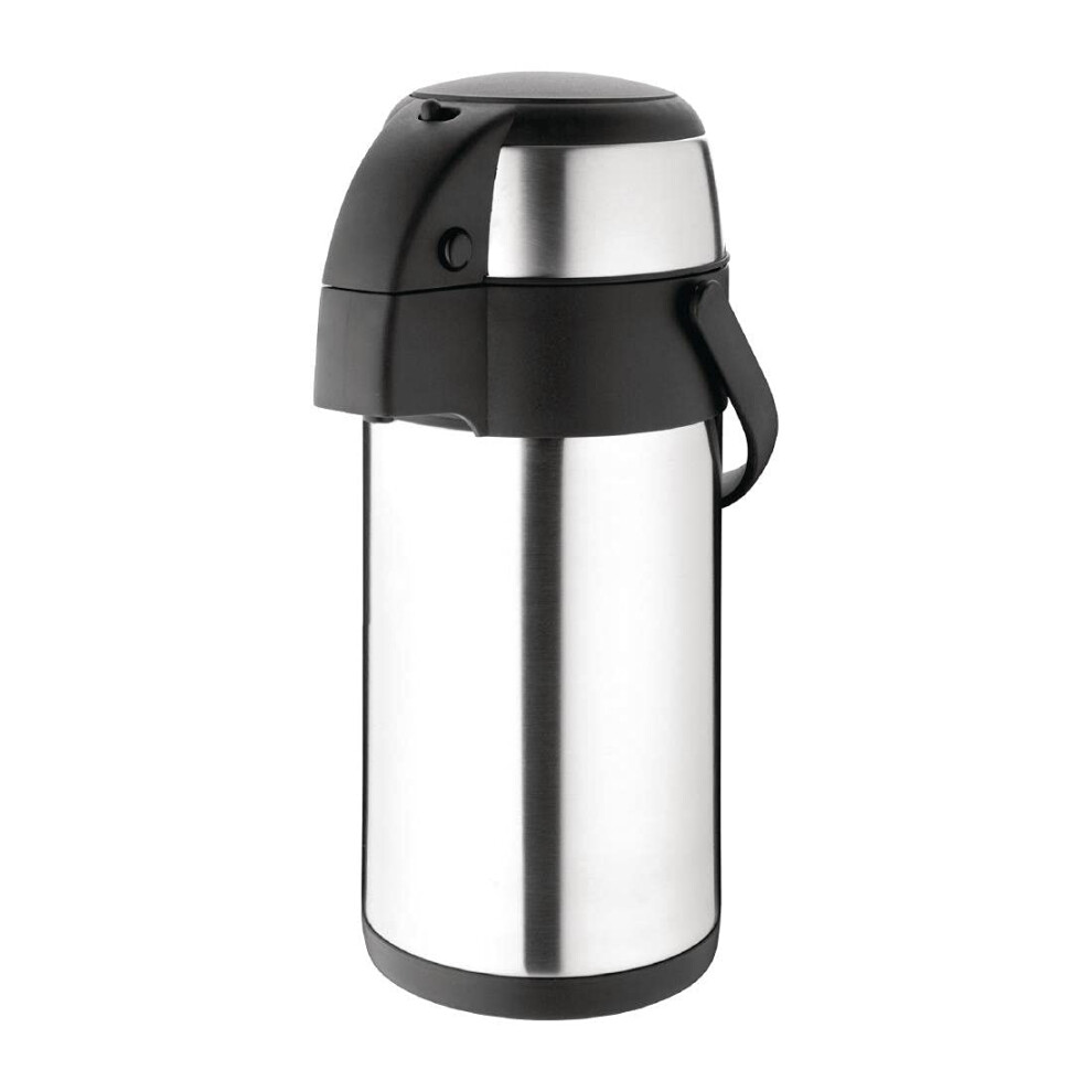 Pump-Actuated Air Breaker T-Shaped Thermos Flask Stainless Steel with Swing-Away Handle