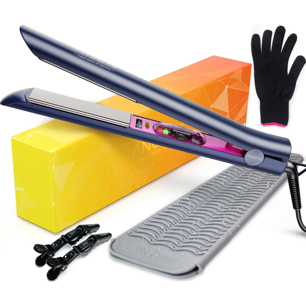 (Blue) Professional Hair Straighteners Nano Titanium Hair Straightening Flat Iron