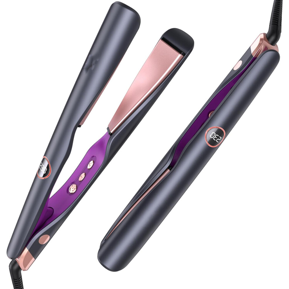(2 in 1 hair Straighteners and Curlers) Hair Straighteners and Curlers 2 in 1 - Twist Flat Curling Iron Pro Multi-Styler for Curl/Wave/Straighten Hair