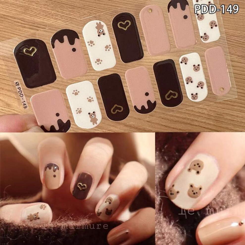 (as the picture, PDD-149) 60 Styles Semi Cured Gel Nail Stickers with Fresh Flowers