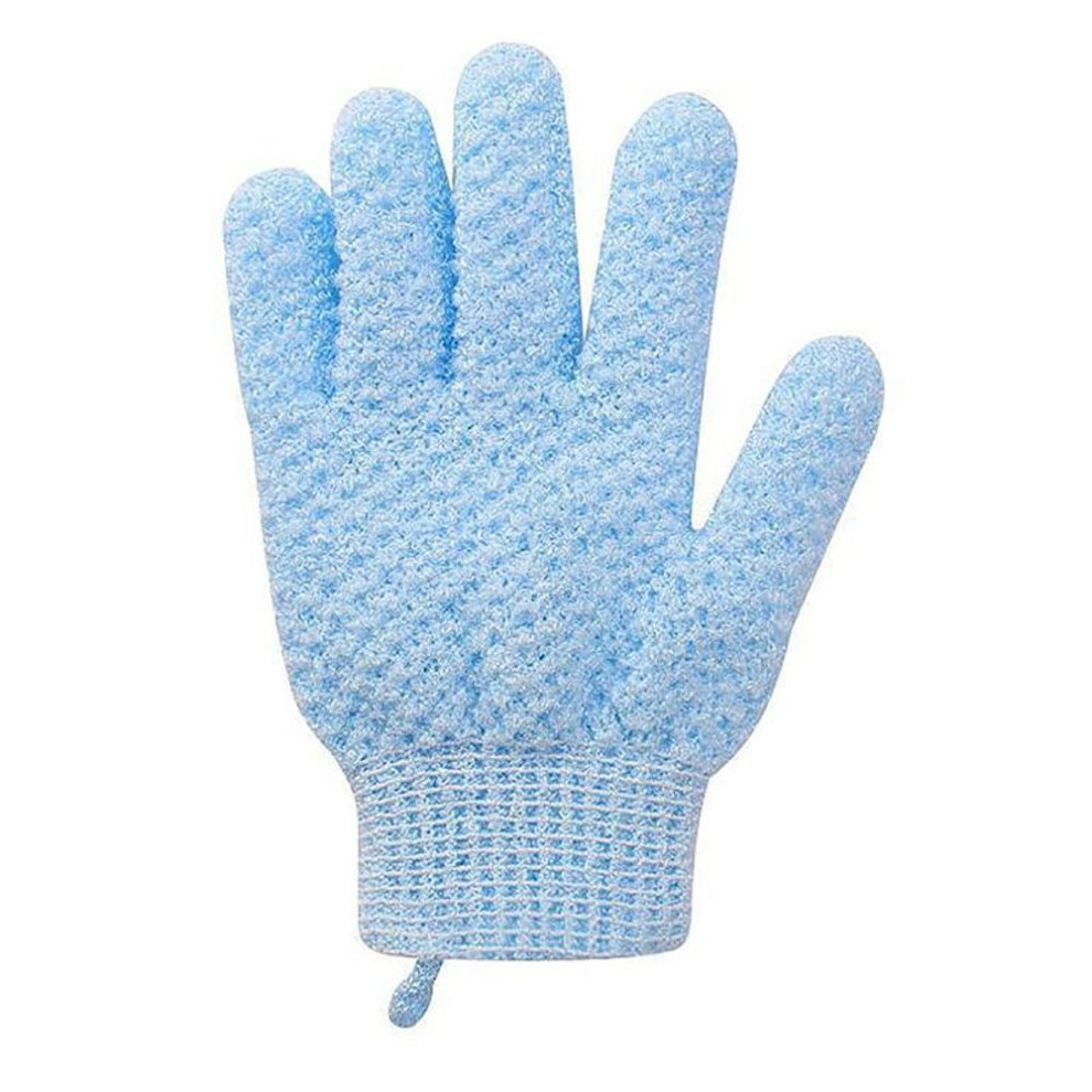 (blue) 1pcs Bath For Peeling Exfoliating Gloves Shower Scrub Gloves Massage Body Scrub