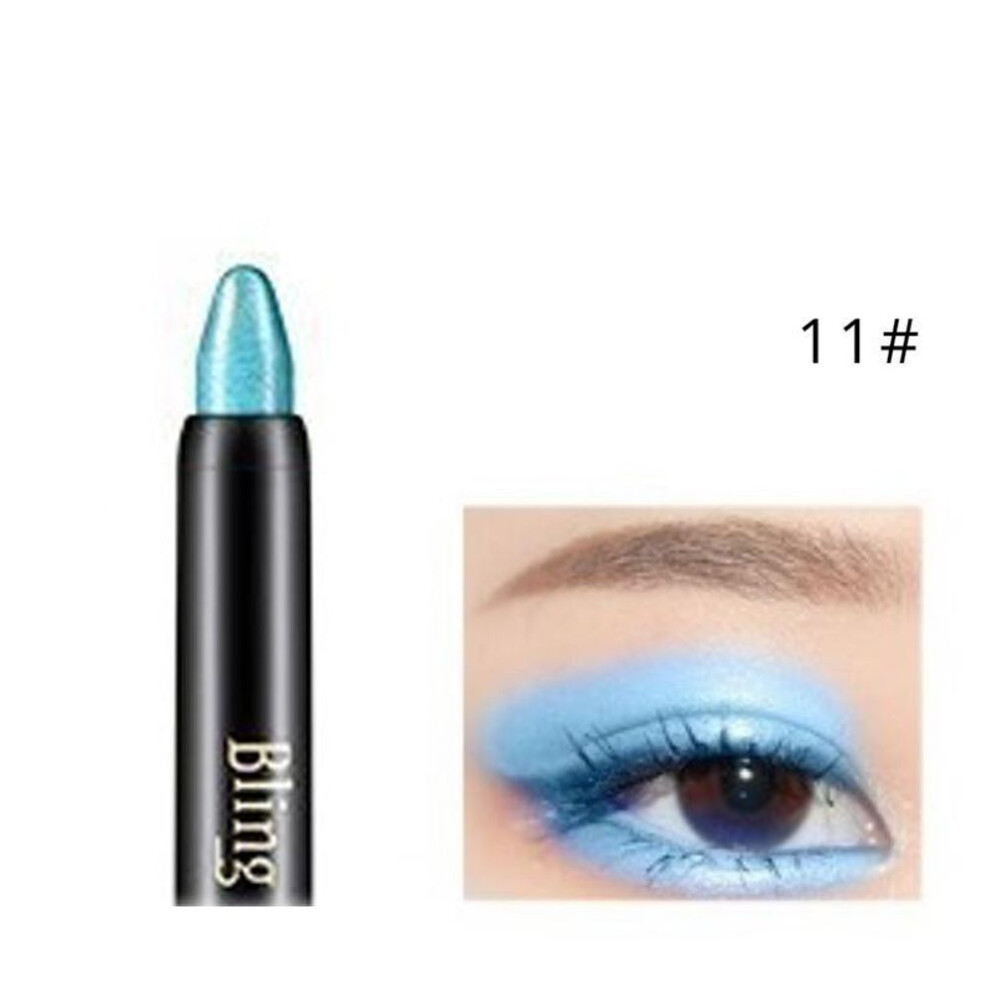(11#) Pearlescent Shiny Eyeshadow Pen Lasting Waterproof Not Blooming Pearlescent Gel Pen Eye Shadow Pencil Women Makeup Tool