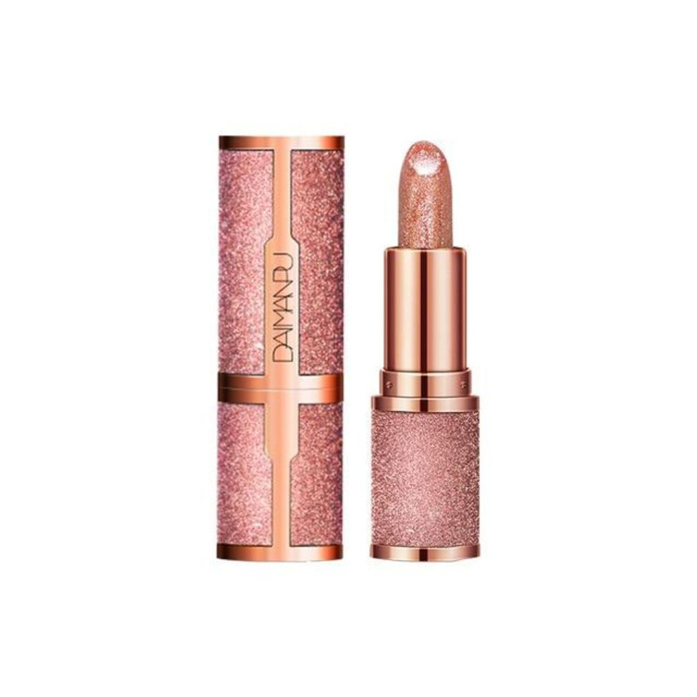 (pink) Glitter Matte Temperature Change Lipstick Waterproof Long Lasting Diamonds Lipsticks Non Stick Red Pink Lip Tint Makeup Cosmetic