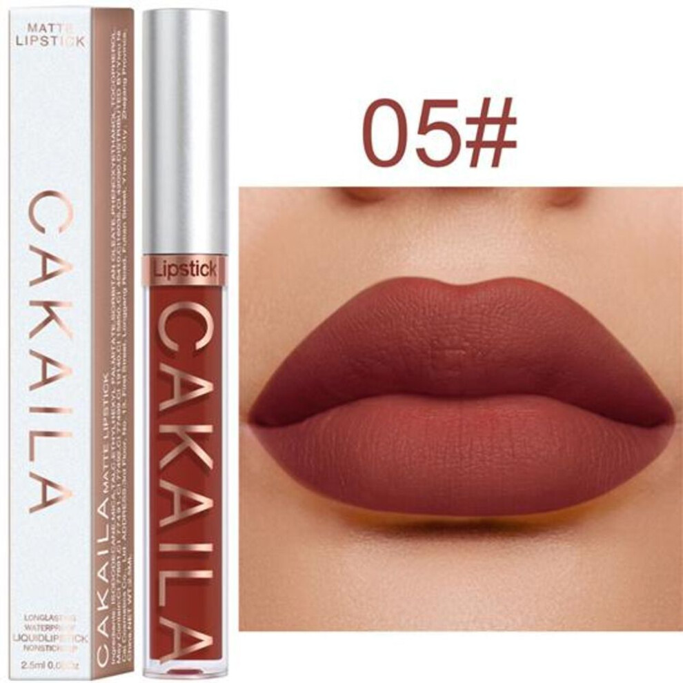(5#) 18 Clolors Velvet Matte Lipstick Lip Gloss Waterproof Lip Glaze Non-marking Lipstick Long Lasting Highly Pigmented Lipstick Lip Makeup for Women