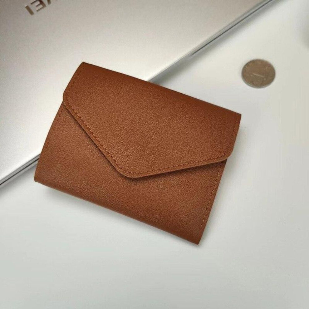 (coffee) Short Wallet Women Purse Multi-card Multifunction Card Holder Coin Purse Fashion Simple Three Fold Short Clip Female Mini Wallet