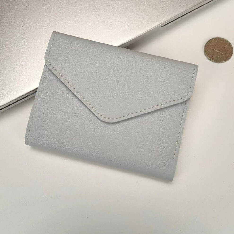 (light blue) Short Wallet Women Purse Multi-card Multifunction Card Holder Coin Purse Fashion Simple Three Fold Short Clip Female Mini Wallet