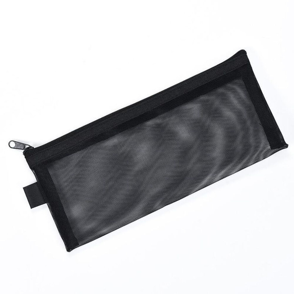 (black) Multifunctional Makeup Brush Travel Case Portable Travel Organizer Cosmetic Toiletry Bag Mesh Pouch Pencil Bag For Men And Women