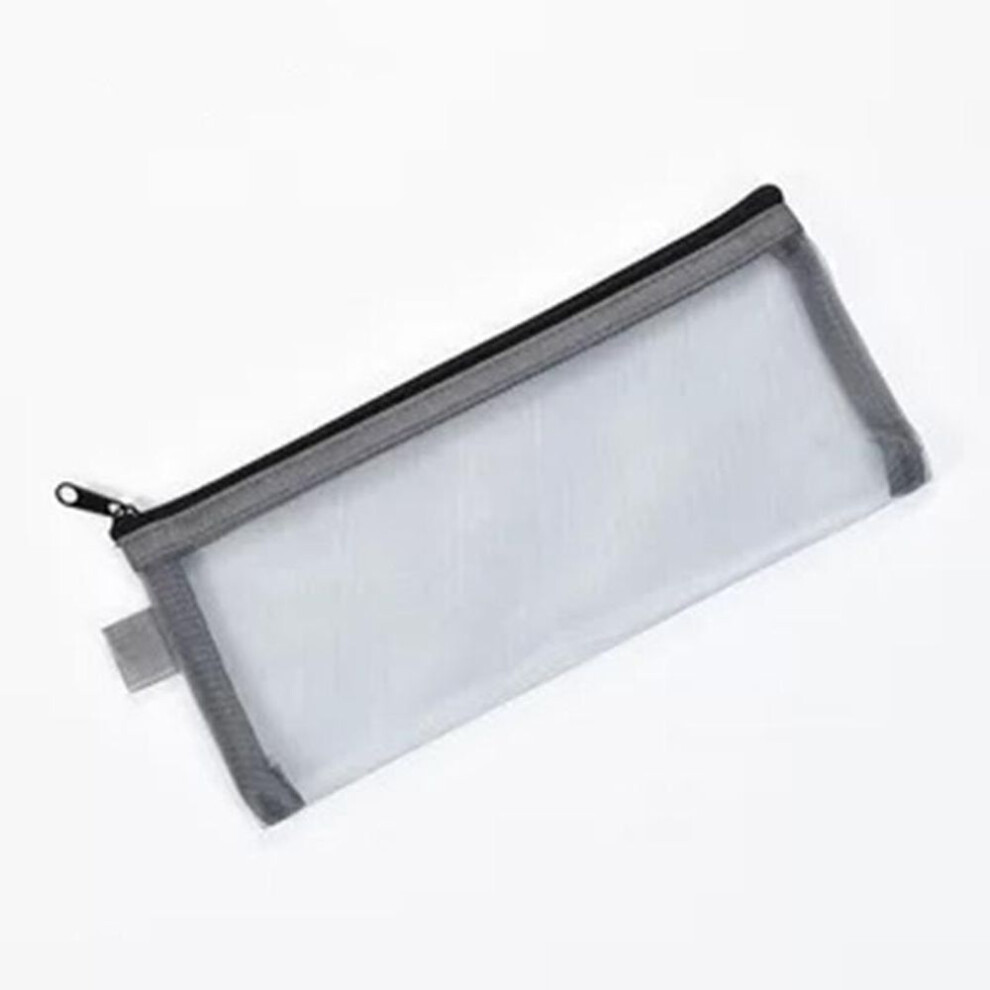 (grey) Multifunctional Makeup Brush Travel Case Portable Travel Organizer Cosmetic Toiletry Bag Mesh Pouch Pencil Bag For Men And Women