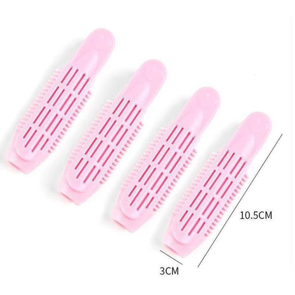 (pink) 4pcs Natural Fluffy Hair Clip Curly Plastic Self Grip Hair Root Fluffy Clip