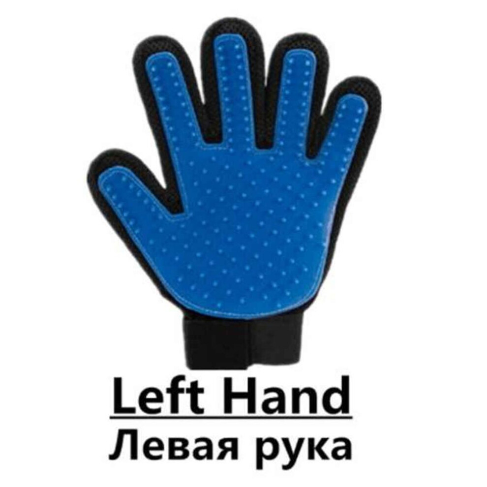 (blue, Left) Dog Pet Brush Glove Deshedding Gentle Efficient Pet Cat Grooming Supply Glove Dog Bath Cat Cleaning