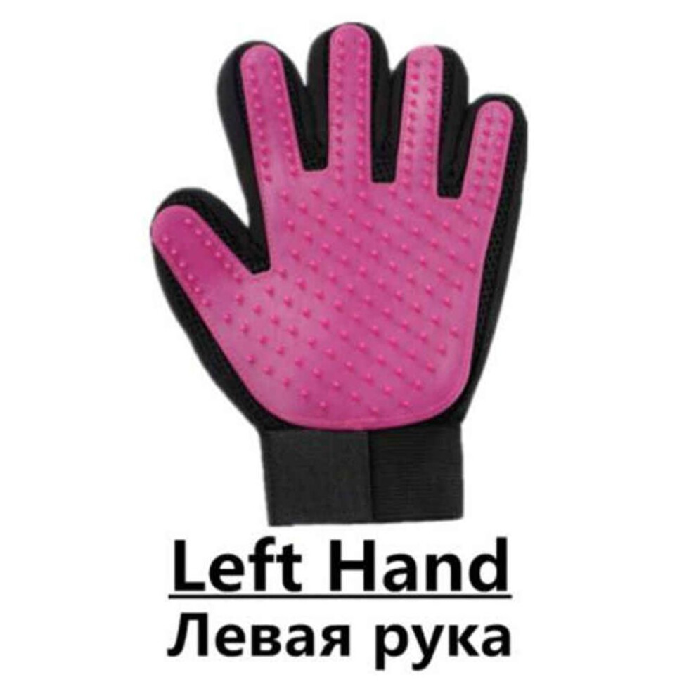 (pink, Left) Dog Pet Brush Glove Deshedding Gentle Efficient Pet Cat Grooming Supply Glove Dog Bath Cat Cleaning