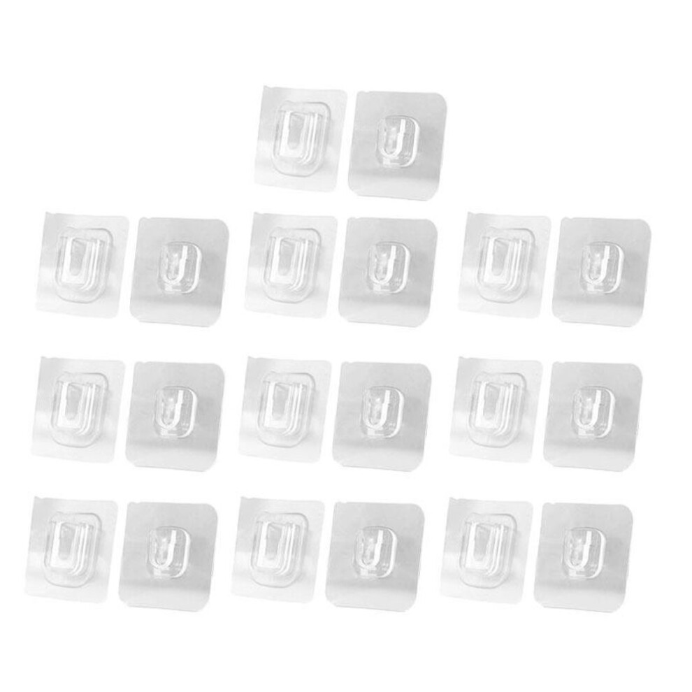 (as the picture) 10pairs Double-sided Adhesive Wall Hooks Hanger Strong Transparent Hooks Suction Cup Sucker Wall Storage Holder For Kitchen Bathroom