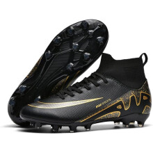 (2309blacka, 4 Women/4 Men) BangKen Men Women Soccer Shoes Boys Gold-Soled Spikes Football Shoes Student Grass Training Shoes Outdoor Football Boots Unisex