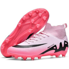 (2309pinka, 5.5 Women/5.5Men) BangKen Men Women Soccer Shoes Boys Gold-Soled Spikes Football Shoes Student Grass Training Shoes Outdoor Football Boots Unisex