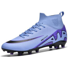 (2309purplea, 4 Women/4 Men) BangKen Men Women Soccer Shoes Boys Gold-Soled Spikes Football Shoes Student Grass Training Shoes Outdoor Football Boots Unisex