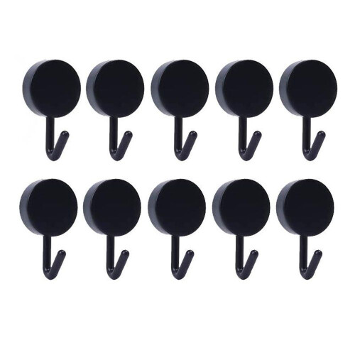 (black) 10pcs Self Adhesive Wall Hook Key Storage Hanger Coat Bag Bathroom Door Kitchen Towel Hanger Hooks Home Wall Storage Accessories on OnBuy